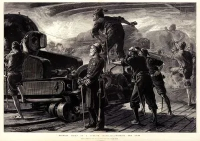 Between Decks Of A Turkish Ironclad, Working The Guns