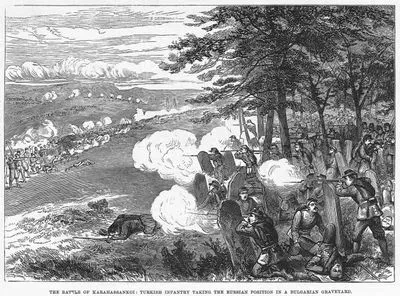 The Battle Of Karahassankoi-Turkish İnfantary Taking The Russian Position İn A Bulgarian Graveyard
