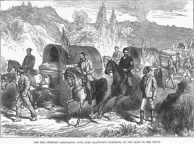 Sketches Of The War, The Red Crescent Ambulance, With Lord Blantyre's Surgeons, On The Road To The Front