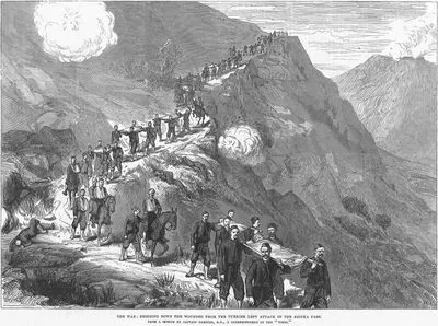 The War, Bringing Down The Wounded From The Turkish Left Attack İn The Shipka Pass