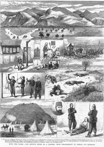 With The Turks-Artist's Notes Of A Journey From Philippopolis To Shipka Via Kezanlik-1.View Of The Village of Shipka And Mount St.Nicholas 2.A Philippopolis Cobbler 3.A Friendly Cup of Water 4.Passing A Burnt Village By The Way 5.Our Artist's Quarters At Carlova 6.Corpses of Mussulmans Murdered By Bulgarians On The Road From Carlova To Kezanlik 7.Distributing Meat To Turkish Soldiers At Carlova 8.Shipka, Encampment Of Suleiman Pasha The Commander in Chief 9.Suleiman Pasha 10.A Bulgarian Spy