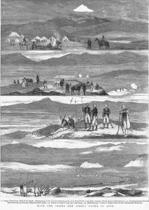 With The Turks And Ismail Pasha in Asia-1.Camp Of Beytullah, Chief Of The Kurds. Headquarters Of The Turkish invading Army Under Ismail Pasha Near Igdyr, Georgia, Mount Ararat in Background 2.Skirmish Between Kurdish Bashi Bazouks And Russian Outposts Before Igdyr 3. Kurds On Outpost Duty Near Khalfallou 4.Headquarters, Camp Of Ismail Pasha On The Chatsituchuk Mountain