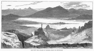 With The Turks And Ismail Pasha in Asia, The Town And Citadel Of Bayazid, From The South-East