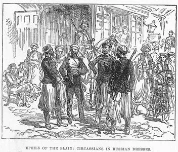 The War-Sketches From Turkish Army-Spoils Of The Slain-Circassians İn Russian Dresses