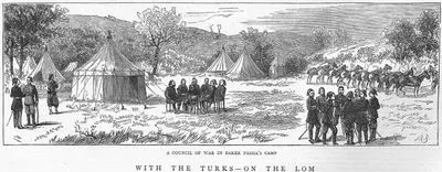 With The Turks-On The Lom- A Council Of War İn Baker Pasha's Camp