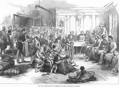 The War, Distribution Of Clothing To Turkish Refugees At Shumla