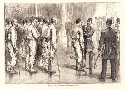 The Sultan Decoratind Wounded Soldiers