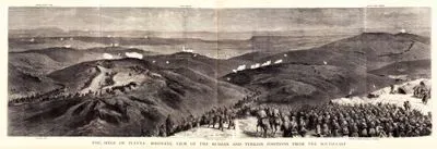 The Siege Of Plevna, Bird's Eye View Of The Russian And Turkish Positions From The South East-Kirshine Ridge Redoubt, Plevna Redoubt, Gravitza Ridge Redoubts, Radichova Ridge, Sappers And Miners Relieved, Infantry of Guard Marching To Trenches