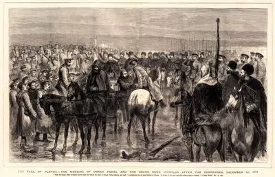 The Fall Of Plevna, The Meeting Of Osman Pasha And The Grand Duke Nicholas After The Surrender, 10 December 1877-"Then The Grand Duke Stretchet Out His Hand
And Shook The Hand Of Osman Pasha Heartily And Said "I Compliment You On Your Defence Of Plevna. It is One Of The Most Splendid Military Feats in History"" Daily
 News Dec. 15 1877