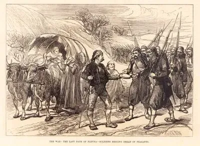 The War, The Last Days Of Plevna, Soldiers Begging Bread Of Peasants