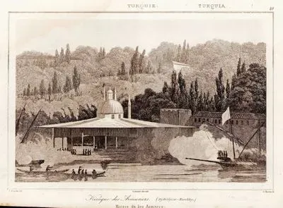 Kiosque des Armuriers (Djebedjiler Kiochky), Kiosco De Los Armeros (The Sultan (Padisah) Abdülmecid I. Saluting The Navy On The Expedition From The Yali Mansion (or Cebeciler Mansion)