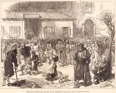 Refugee Dispensary At The Latin Hospital, Pancaldi, Near Constantinople