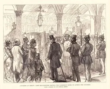Congress At Berlin, Lord Beaconsfield Leaving The Kaiserhof Hotel To Attend The Congress