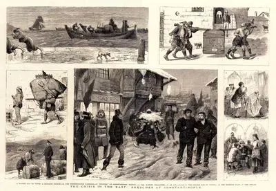 The Crisis In The East, Sketches At Constantinople-1.Moving Out Of Town, A Baggage Caique 2.The Indispensable Hammals 3."Guarda"An  Absent Minded Tourist 4.The Queen's Messenger 5.An Avalanche In The Grande Rue ın Winter 6.The Barber's Shop 7.The Arcade