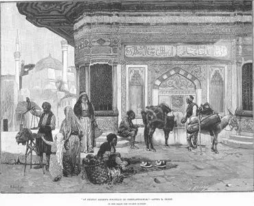 At Sultan Ahmed's Fountain İn Constantinople