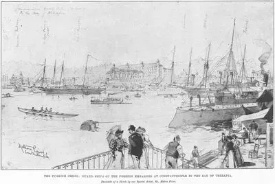 The Turkish Crisis-Guard-Ships Of The Foreign Embassies At Constantinople in The Bay Of Therapia