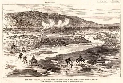 The War, Morava Valley, With The Positions Of Turkish And Servian Troops