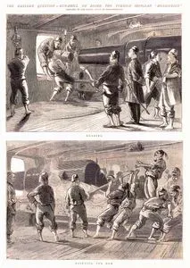 The Eastern Question-Gun Drill On Board The Turkish ironclad "Messoudieh"-Loading And Pointing The Gun