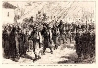 irregular Troops Landing At Constantinople En Route For Kars