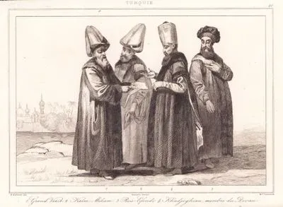 1.Grand Vezir 2.Kaim Mekam 3.Reis Efendi 4.Khadjeghian, Membre du Divan