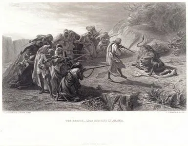 The Rescue-Lion Hunting in Arabia