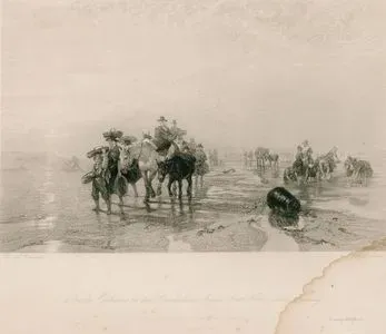 Cockle Gatherers On The Llanrhidian Sands, South Wales, Early Morning