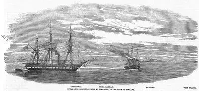 Steam Ships Reconnoitring At Sveaborgh In The Gulf Of Finland