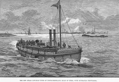 The New Steam Life Boat Duke Of Northumberland, Built Of Steel With Hydraulic Propulsion