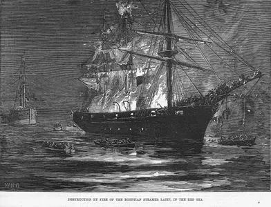 Destruction By Fire Of The Egyptian Steamer "Latif" in Red Sea
