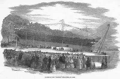 Launch Of The "Pelican", Steam Ship, At Cork