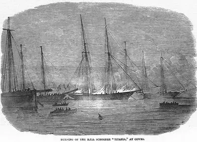 Burning Of The R.Y.S. Schooner "Titania" At Cowes