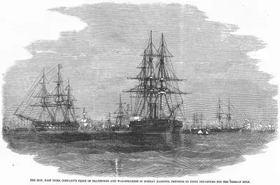 The Hon. East India Company's Fleet Of Transports And War Steamers In Bombay Harbour, Previous To Their Departure For The Persian Gulf
