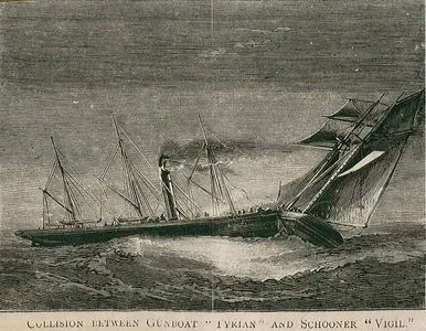 Collision Between Gunboat "Tyrian" And Schooner "Vigil"