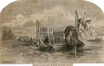 Walter Raleigh Going On Board The Royal Barge
