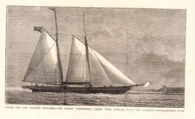 Relief For the Turkish Refugees, The Yacht "Constance" Laden With Supplies From The Turkish Compassionate Fund