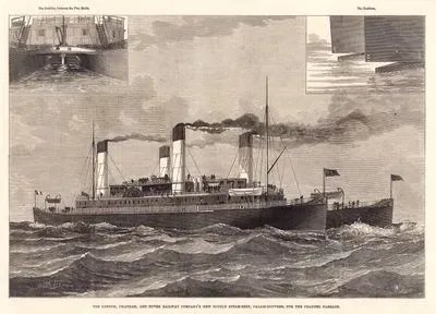 The London, Chatham, and Dover Railway Company's New Double Steam-Ship, Calais-Douvres, for the Channel Passage