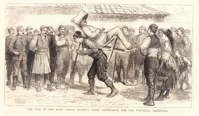The War İn The East-Baron Mundy's Chair Conveyance For The Wounded, Semendria
