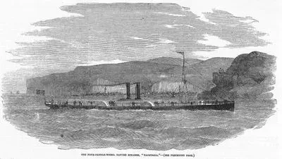 The Four Paddle Wheel Danube Steamer "Tachtalia"