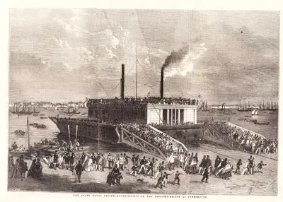 The Grand Naval Review-Excursionists On The Floating Bridge At Portsmouth