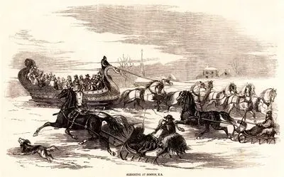 Sleighing At Boston, US
