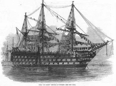 H.M.S. "St.George" Refitting At Spithead