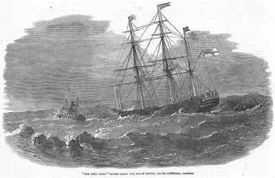 "The Cataragui" Coming Down The Galop Rapids Above Montreal, Canada