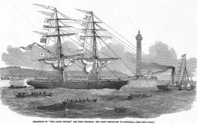 Departure Of "The Lizzie Webber" The First Emigrant Ship From Sunderland To Australia