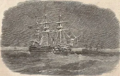 H.M.S. "Royal Albert" in A Snowstorm Blockading Sebastopol