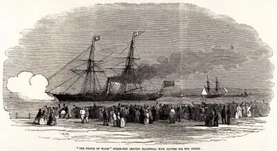 "The Prince Of Wales" Steam Ship Leaving Blackwall With Navvies For The Crimea
