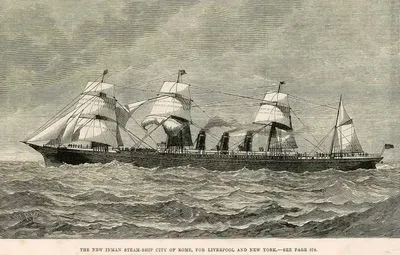 The New Inman Steam Ship City Of Rome For Liverpool And Newyork