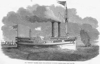 The "Griffith" Steamer Passing The Lighthouse At Buffalo Harbour Point