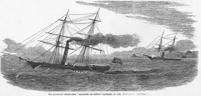 The Brazilian Steam Brig "Pacquete De Santos" Captured By H.M. Steam Sloop "Rifleman"