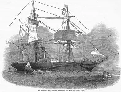Her Majesty's Steam Frigate "Avenger", Lost Upon The Sorelli Rocks