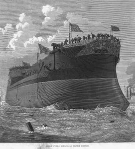 Launch Of H.M.S. Alexandra At Chatham Dockyard